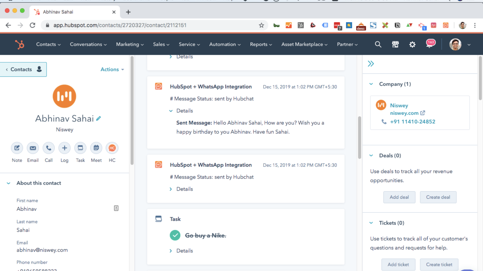 HubSpot + WhatsApp Integration HubSpot Integration Connect Them Today